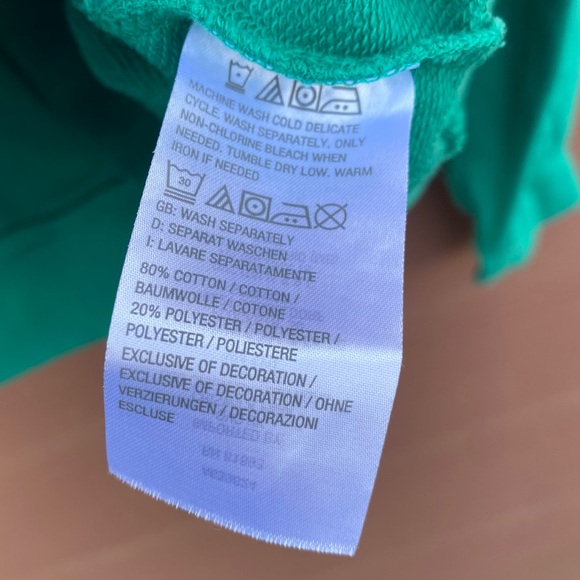 Peace Love World NWOTs Women’s Day Sweatshirt Color Green Clover Size XS - Picture 6 of 6